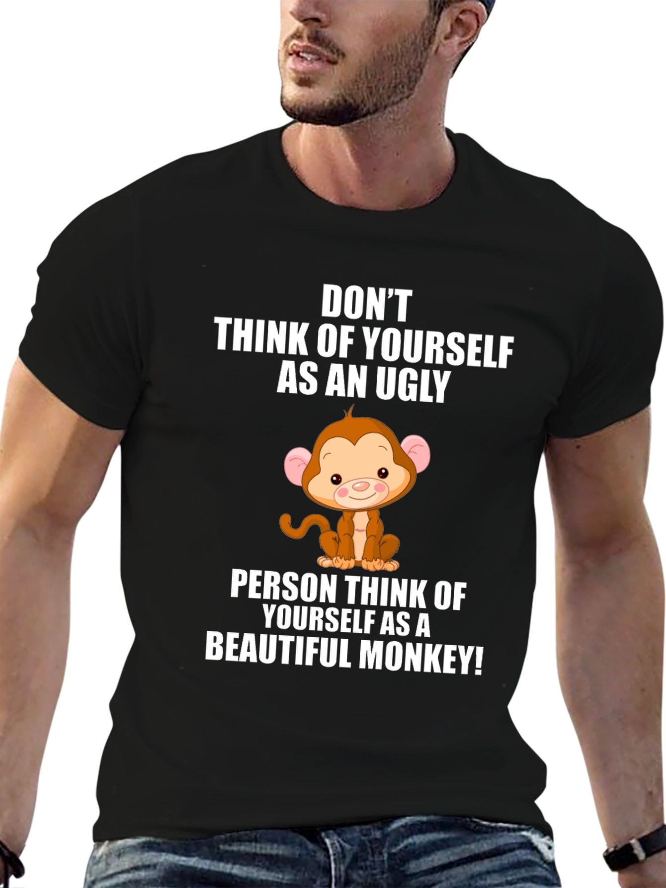 Funny Monkey Graphic T-Shirt - Uplifting Design