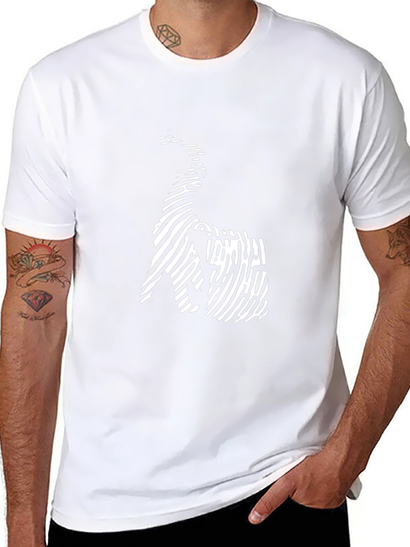 Abstract Animal Print Black Graphic Tee