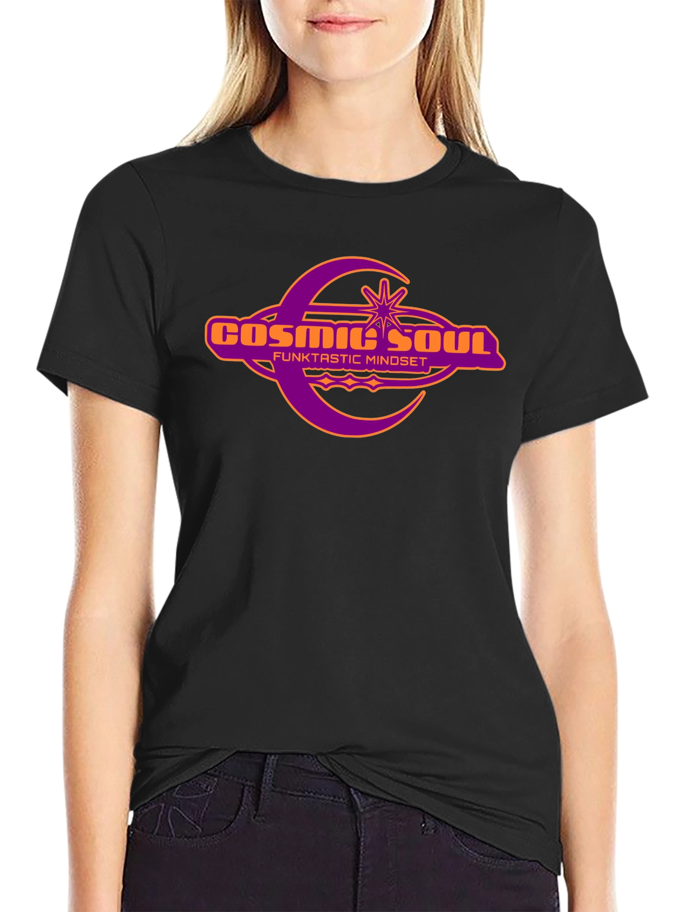 Cosmic Soul Graphic Black T-Shirt Funktastic Mindset