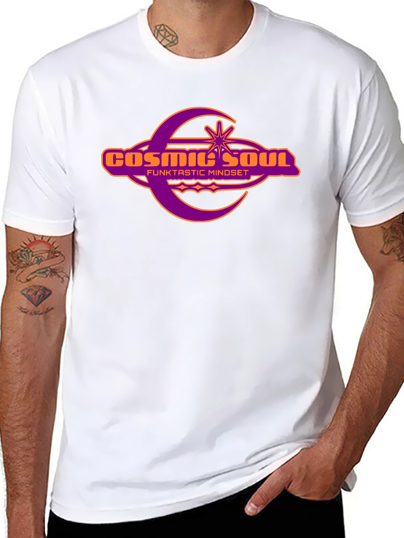 Cosmic Soul Graphic Black T-Shirt Funktastic Mindset