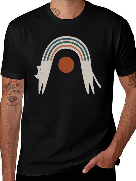 Arched Cat Graphic Tee - Black