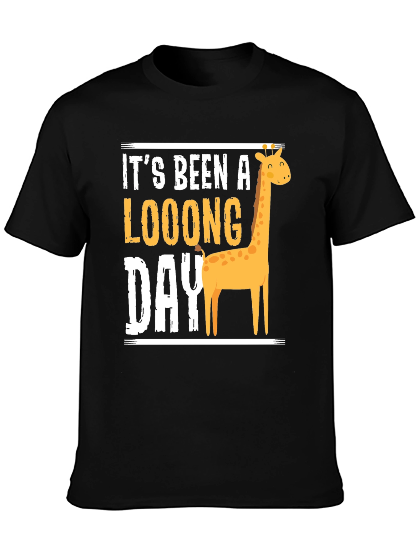 Long Day Giraffe Graphic Tee - Mens Black T-Shirt