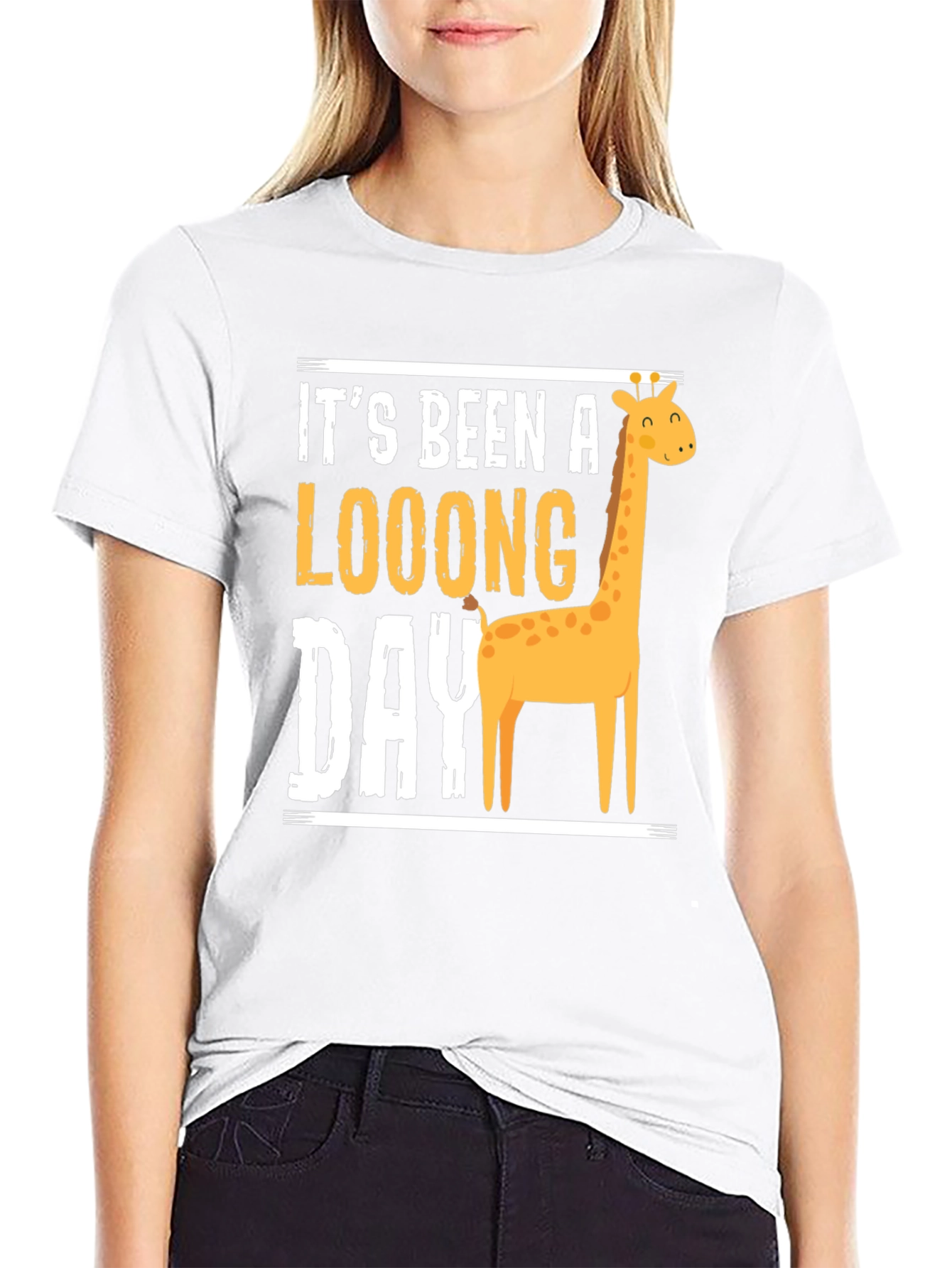 Long Day Giraffe Graphic Tee - Mens Black T-Shirt