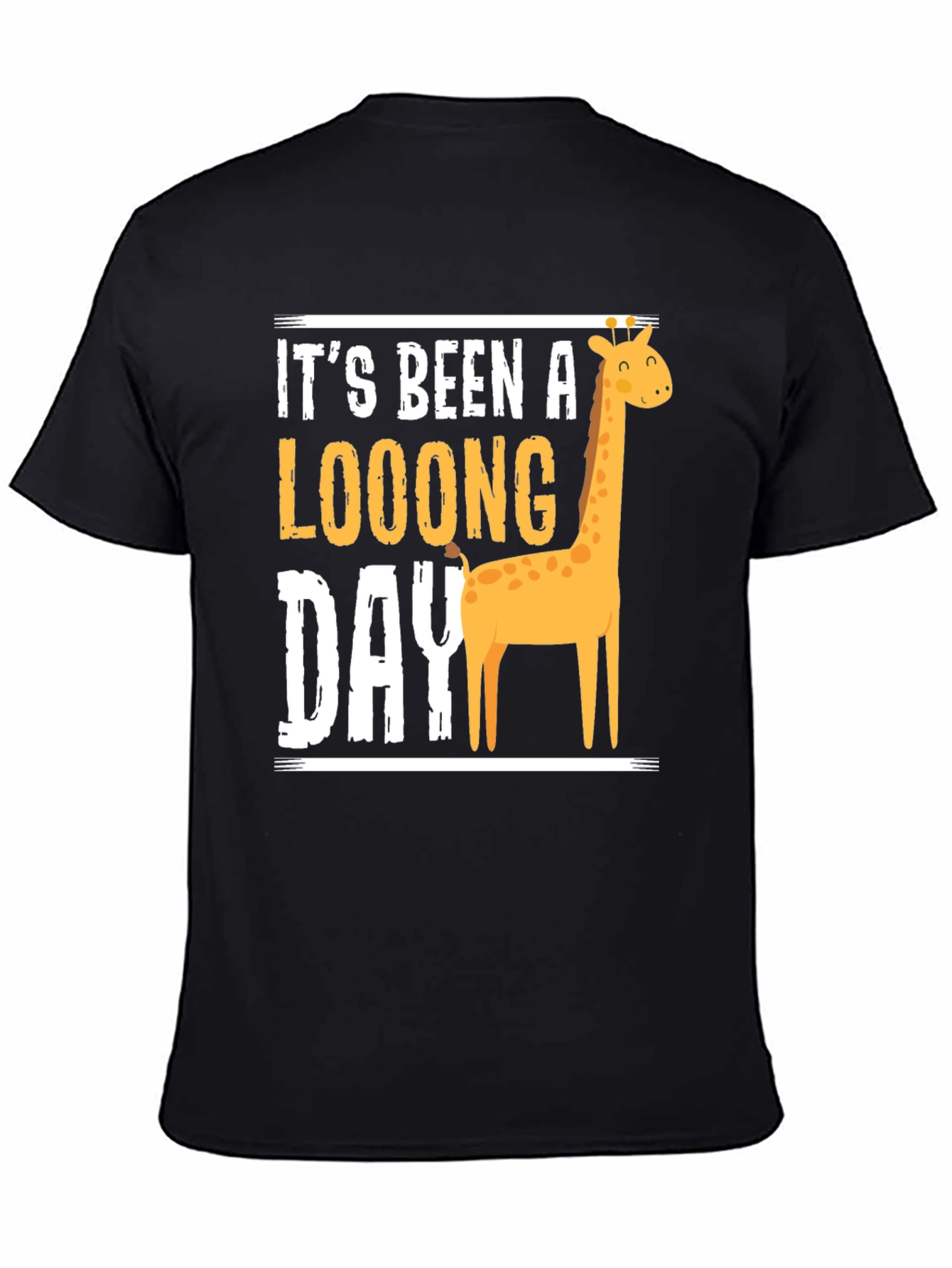 Long Day Giraffe Graphic Tee - Mens Black T-Shirt