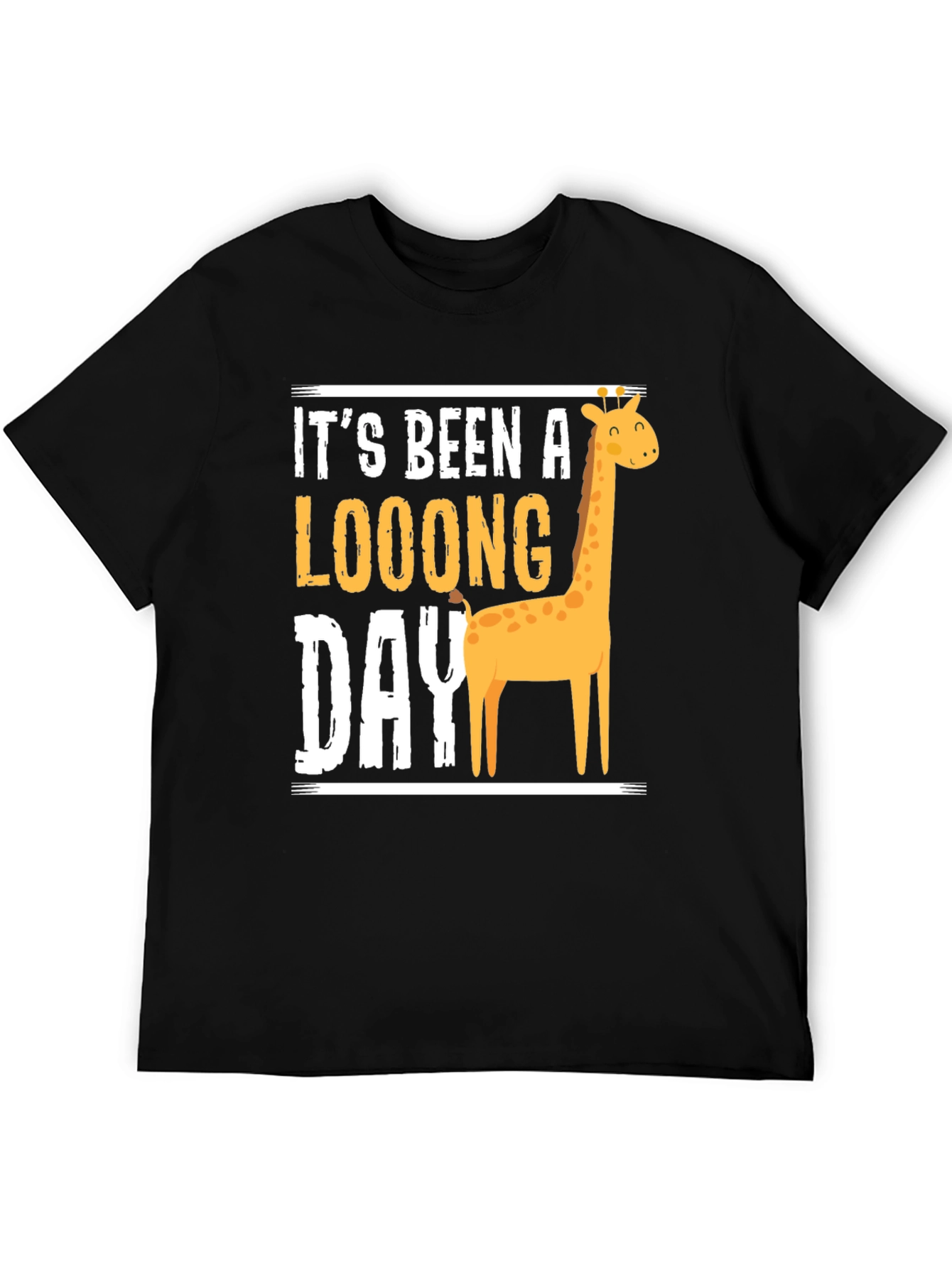 Long Day Giraffe Graphic Tee - Mens Black T-Shirt