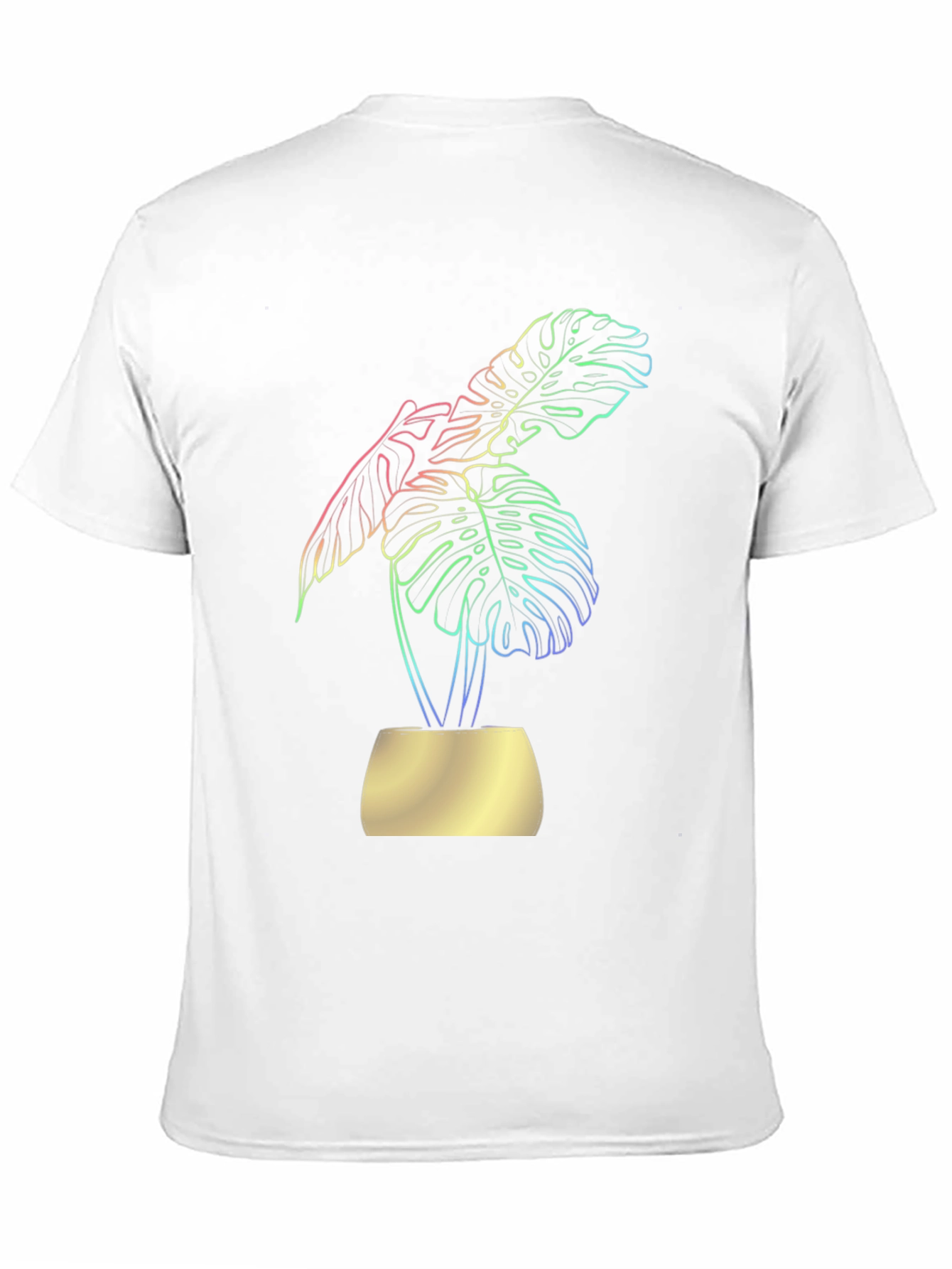 Stylish Black T-Shirt with Vibrant Monstera Leaf Design