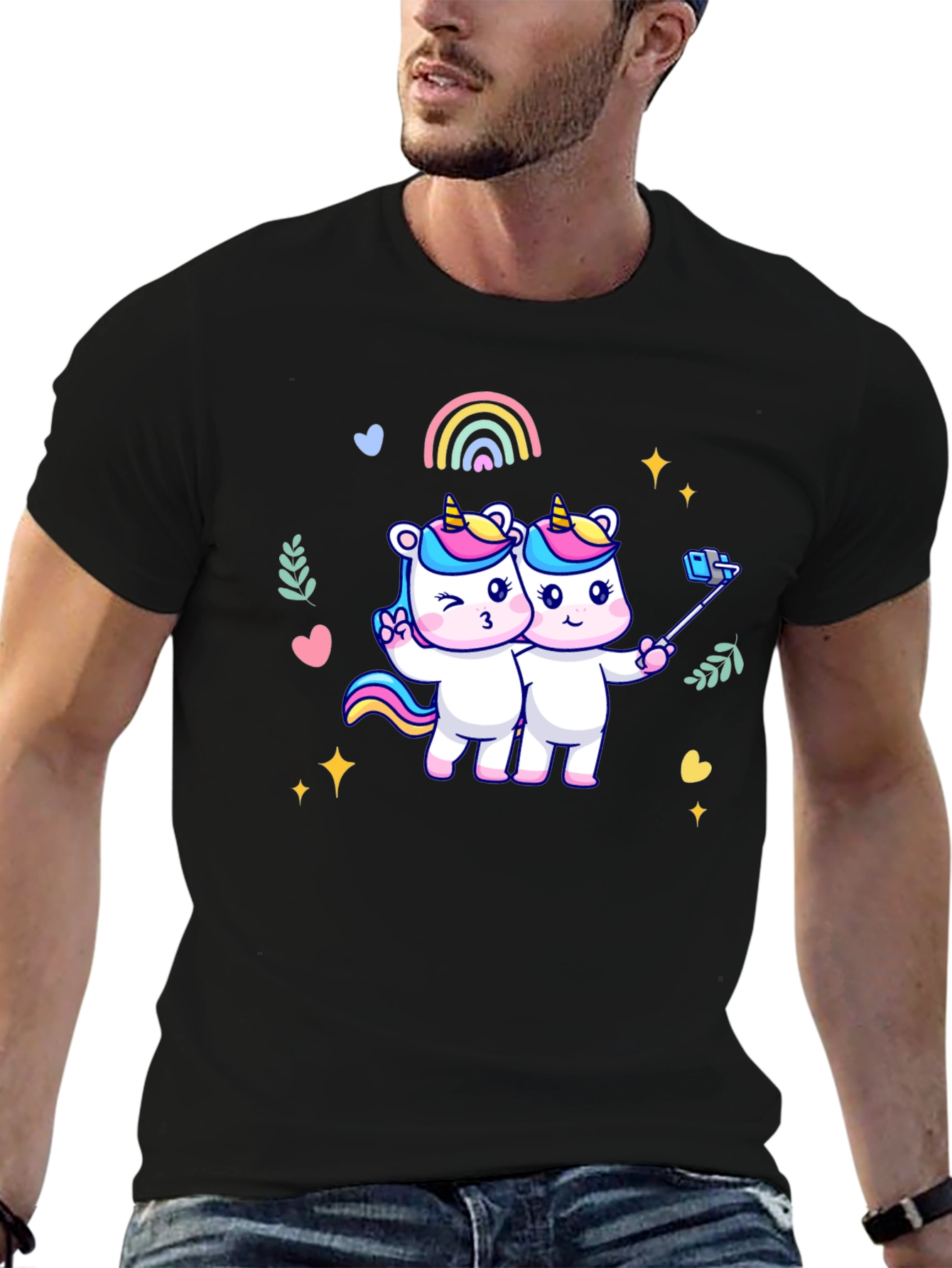 Unicorn Selfie Graphic T-Shirt