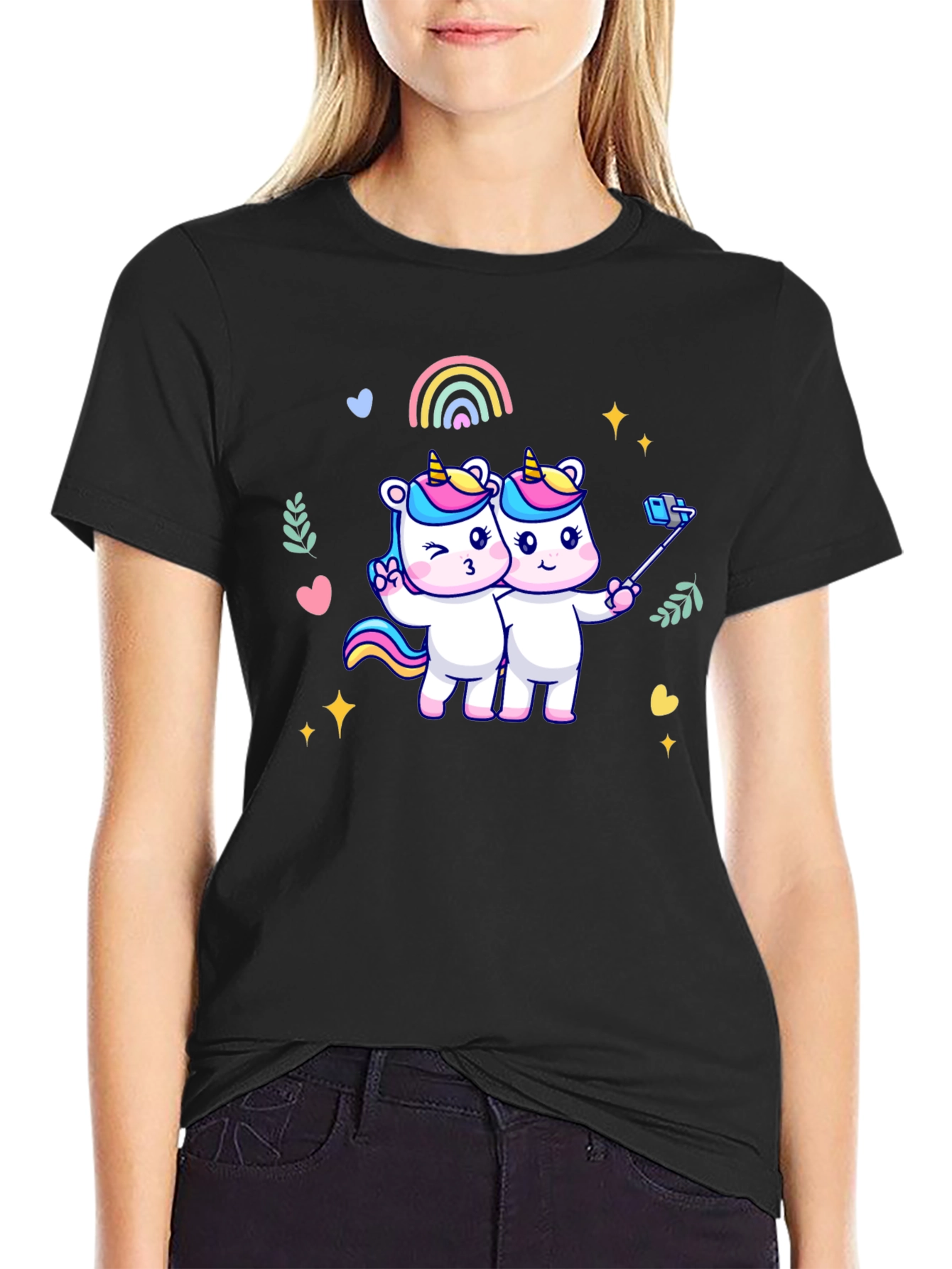 Unicorn Selfie Graphic T-Shirt