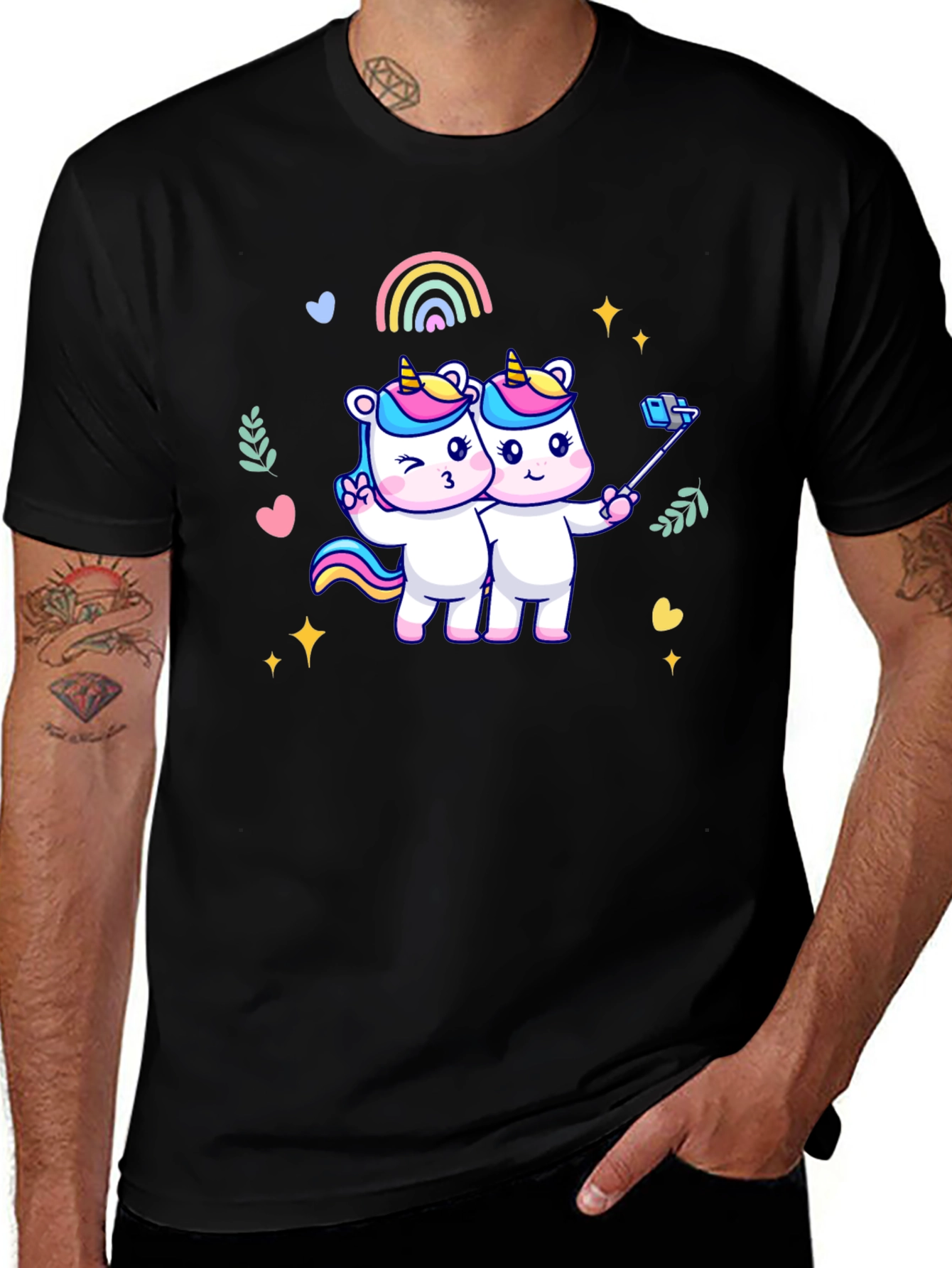 Unicorn Selfie Graphic T-Shirt