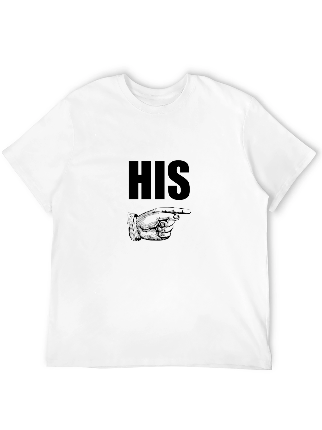 Mens Black His Graphic Tee