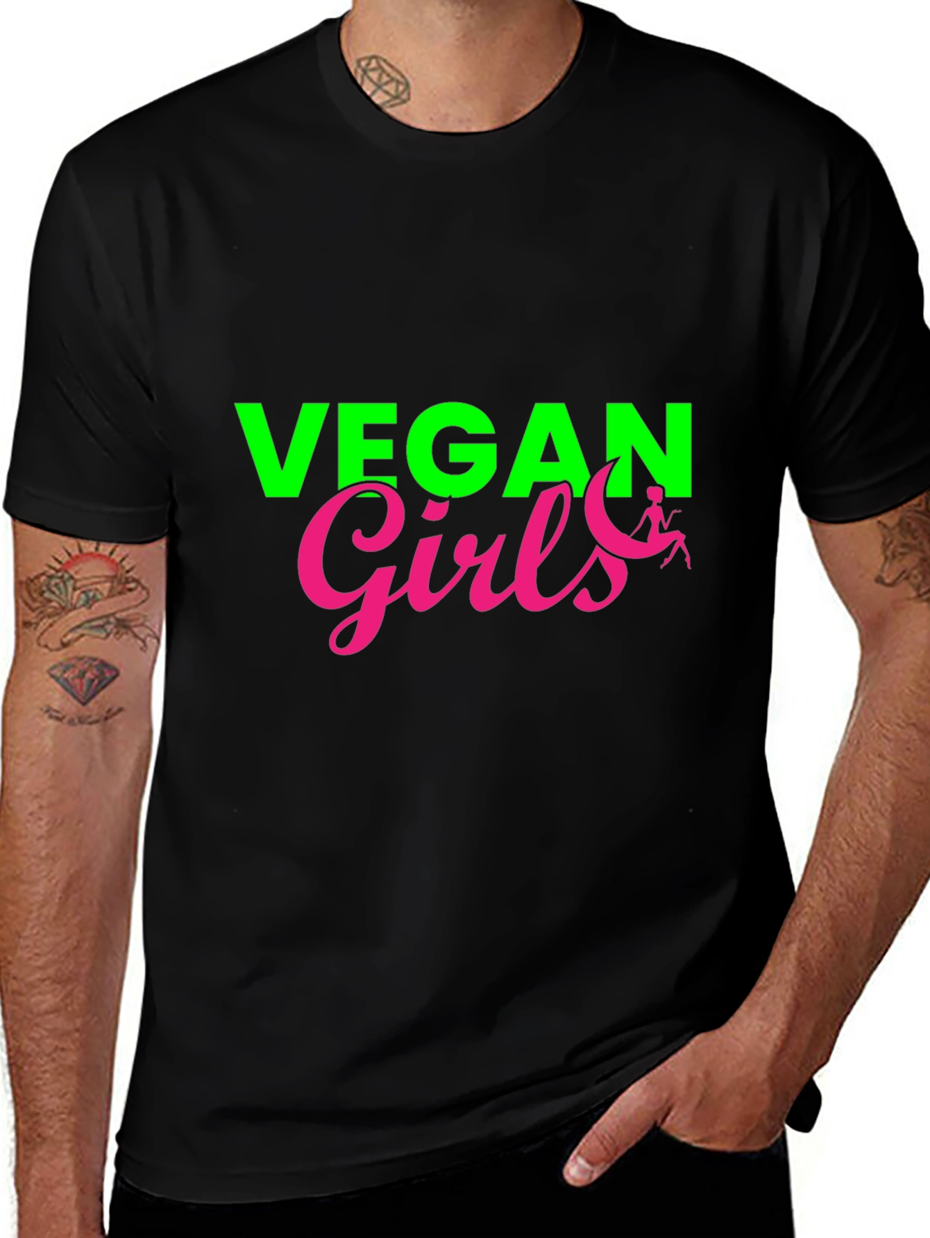 Vegan Girls Graphic Tee - Black