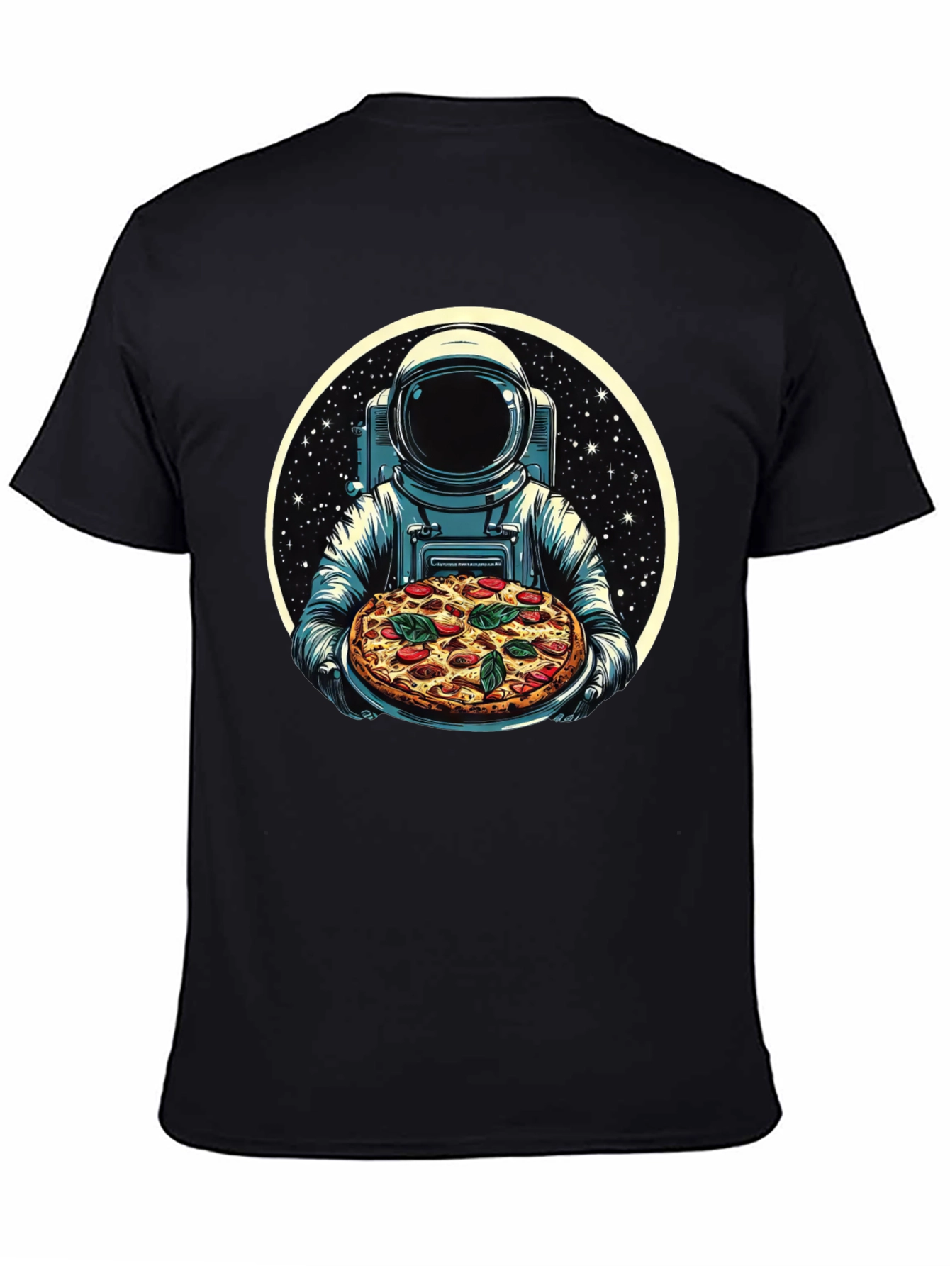 Astronaut Pizza Graphic T-Shirt - Space Foodie Tee