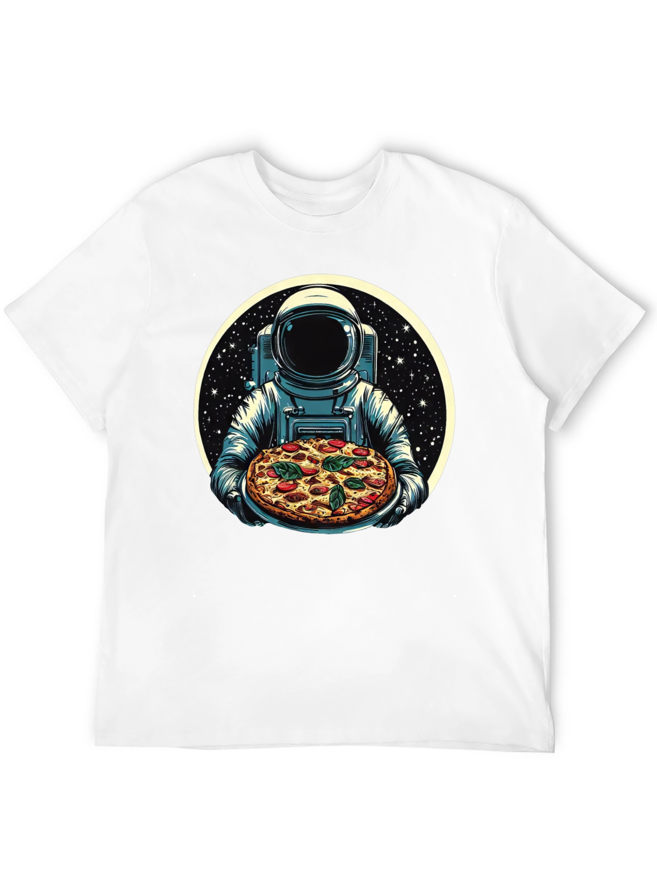 Astronaut Pizza Graphic T-Shirt - Space Foodie Tee