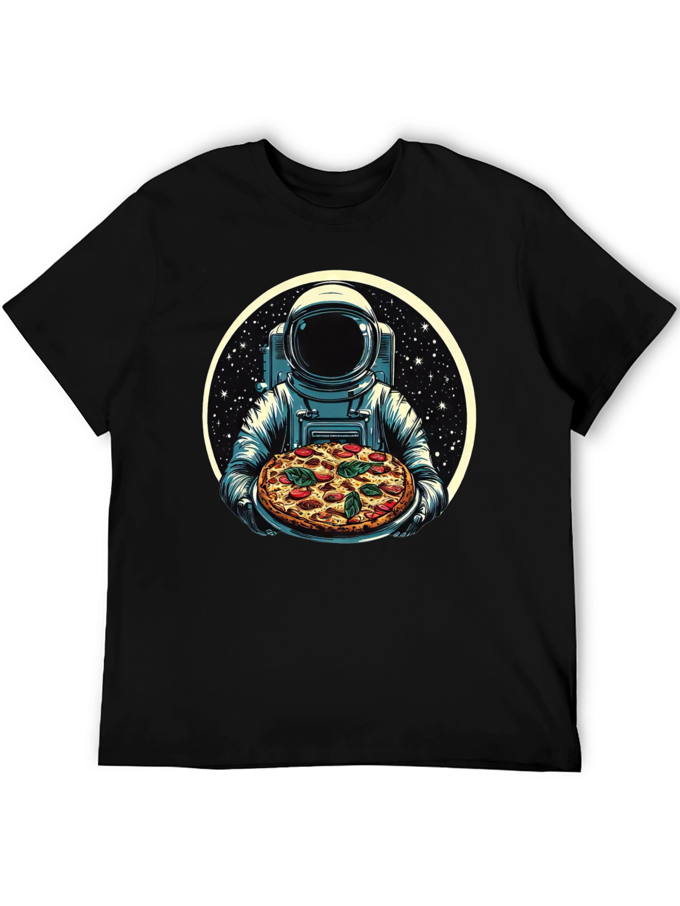 Astronaut Pizza Graphic T-Shirt - Space Foodie Tee