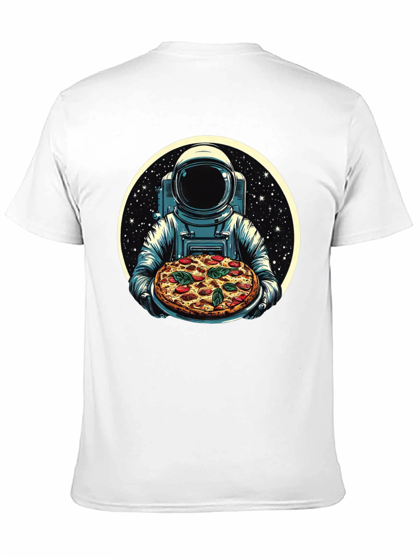 Astronaut Pizza Graphic T-Shirt - Space Foodie Tee