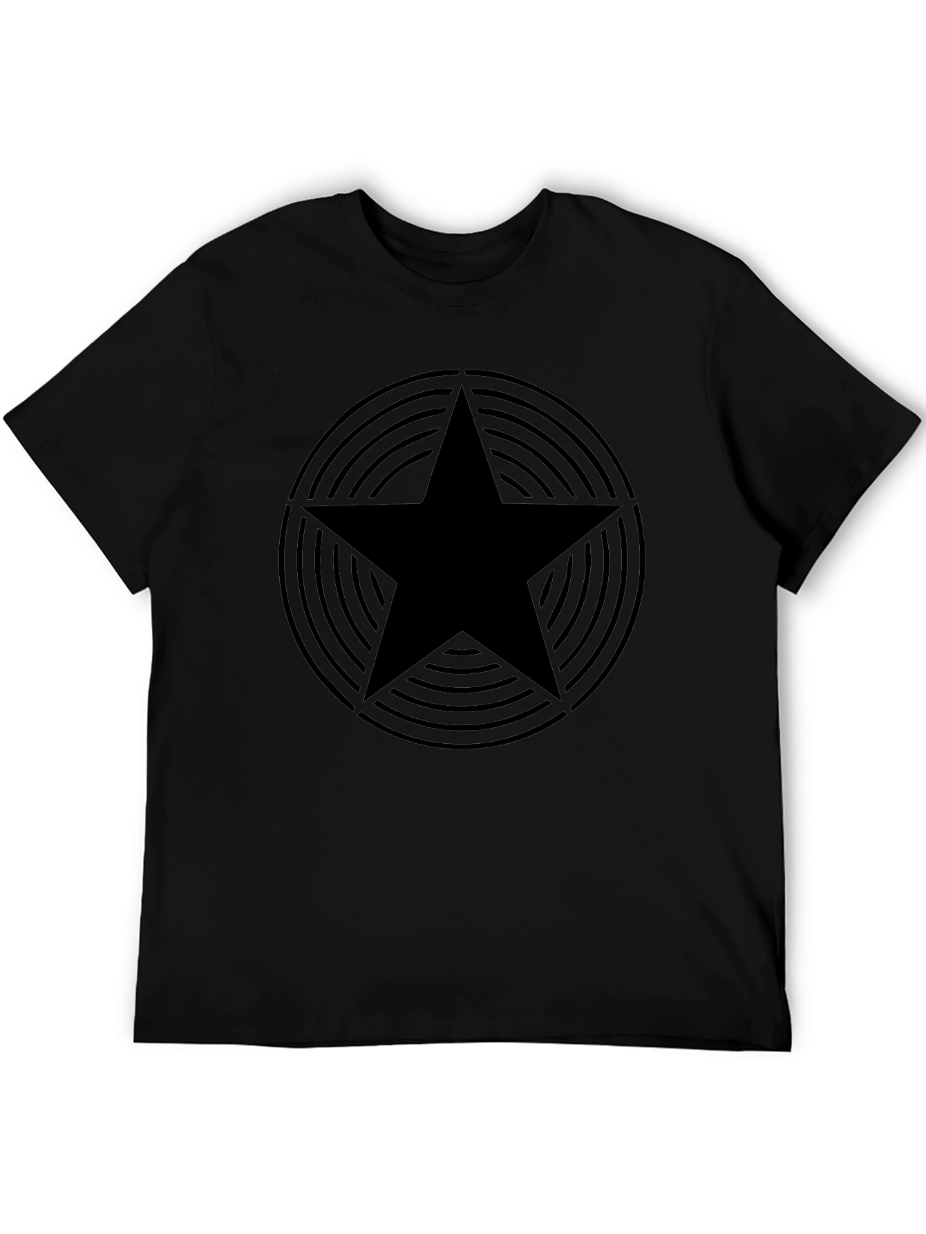 Black Star Graphic Tee - Stylish Mens Casual Shirt