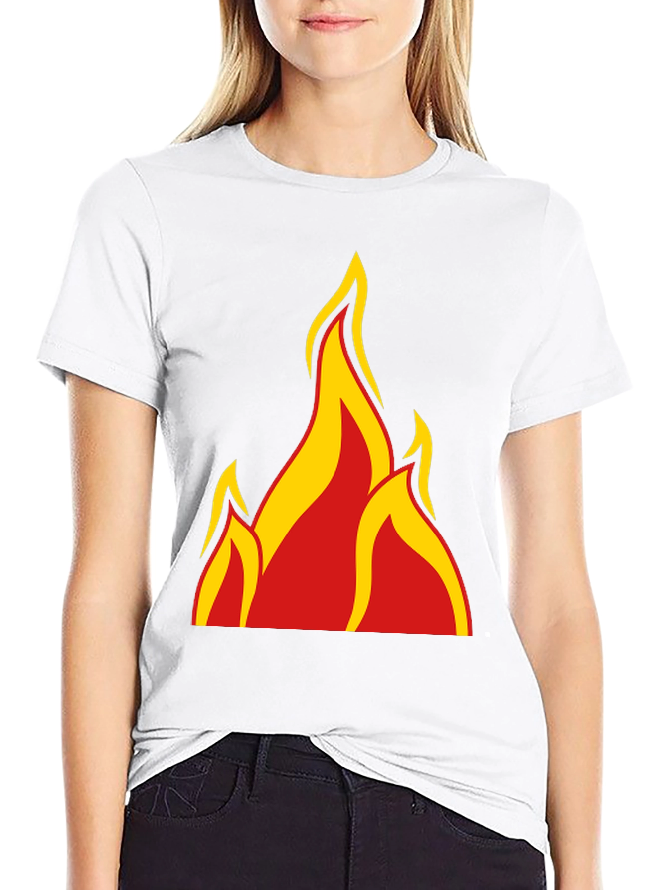 Fiery Graphic Tee - Bold Flame Design