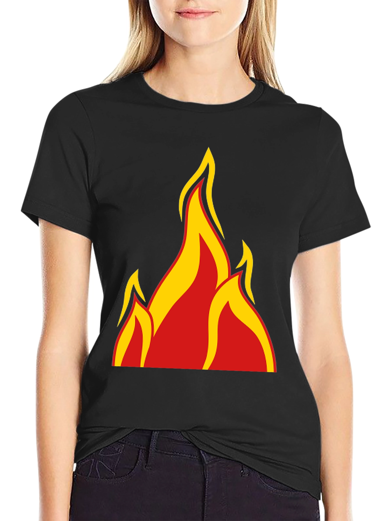 Fiery Graphic Tee - Bold Flame Design