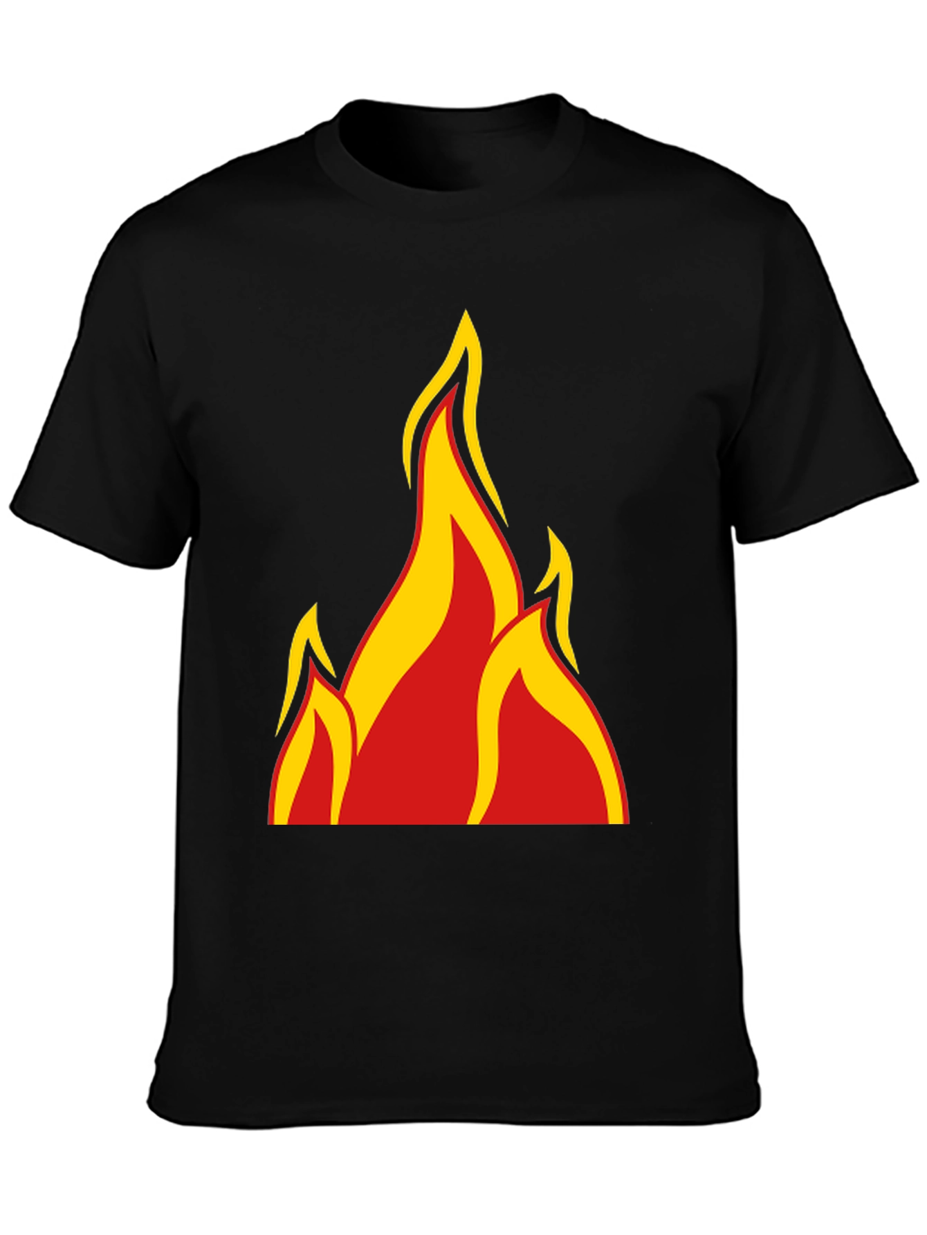 Fiery Graphic Tee - Bold Flame Design