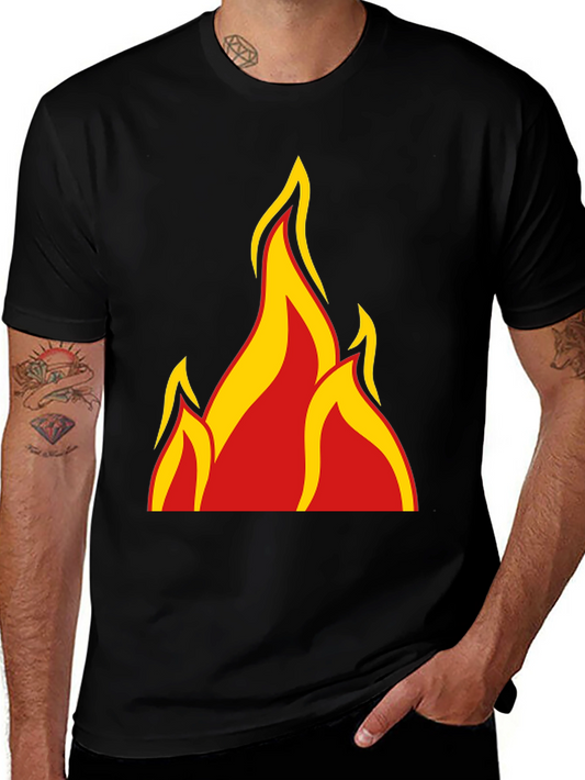 Fiery Graphic Tee - Bold Flame Design