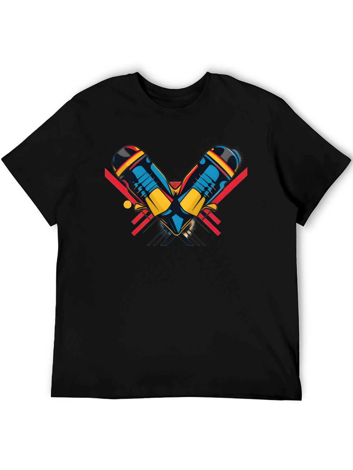 Retro Maracas Graphic Tee - Black Cotton T-Shirt