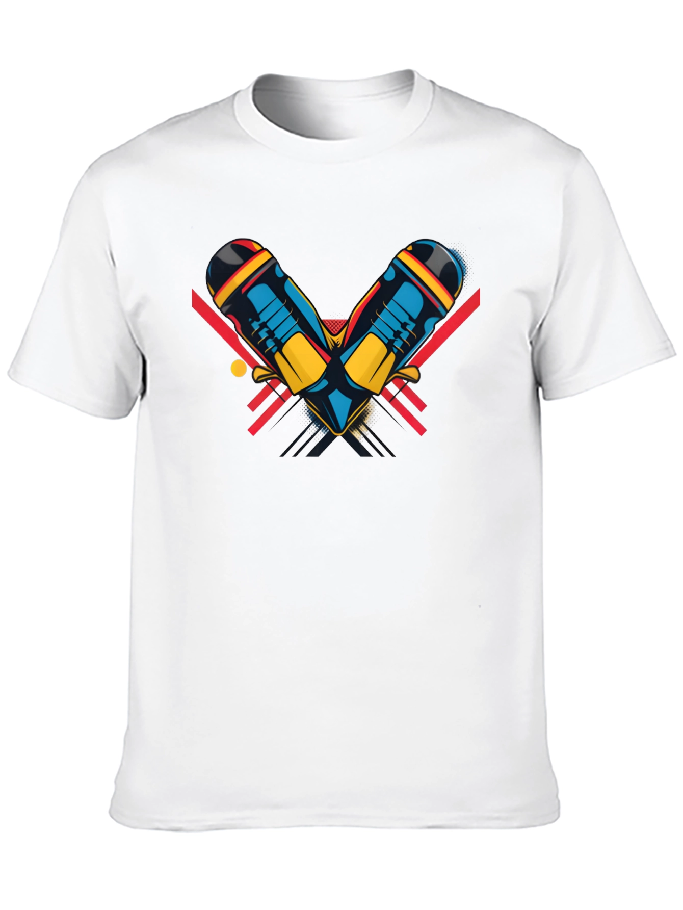 Retro Maracas Graphic Tee - Black Cotton T-Shirt