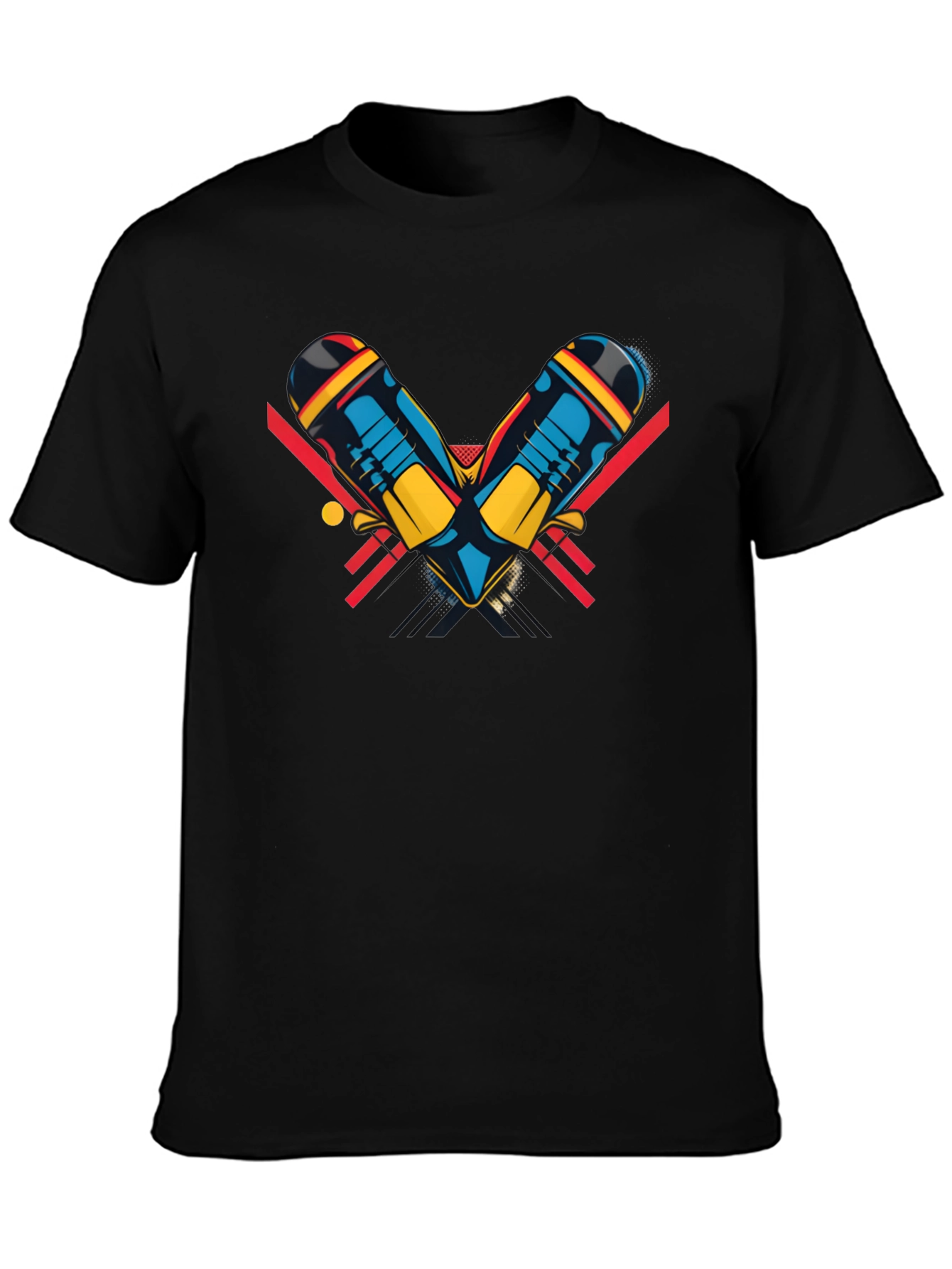 Retro Maracas Graphic Tee - Black Cotton T-Shirt