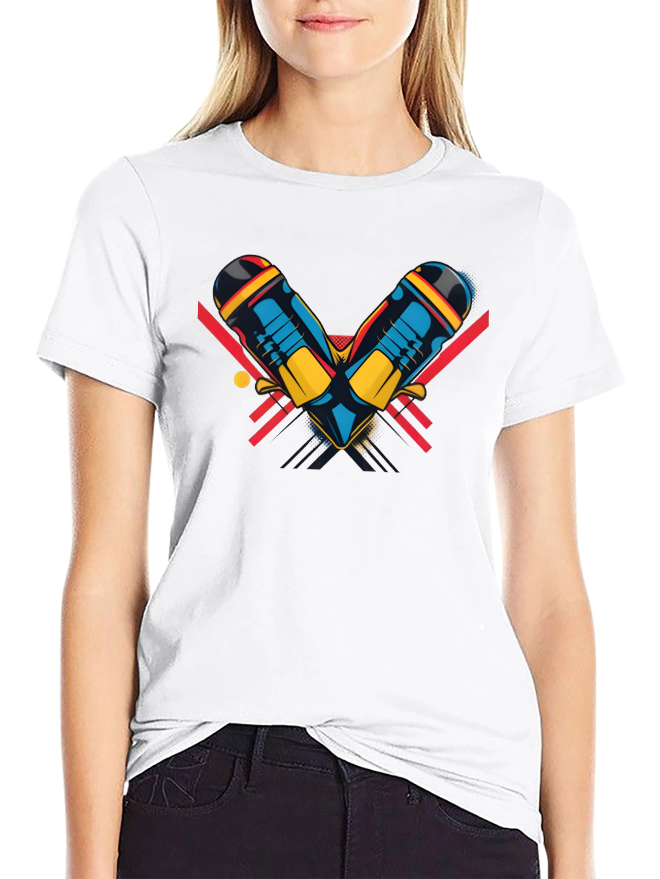 Retro Maracas Graphic Tee - Black Cotton T-Shirt