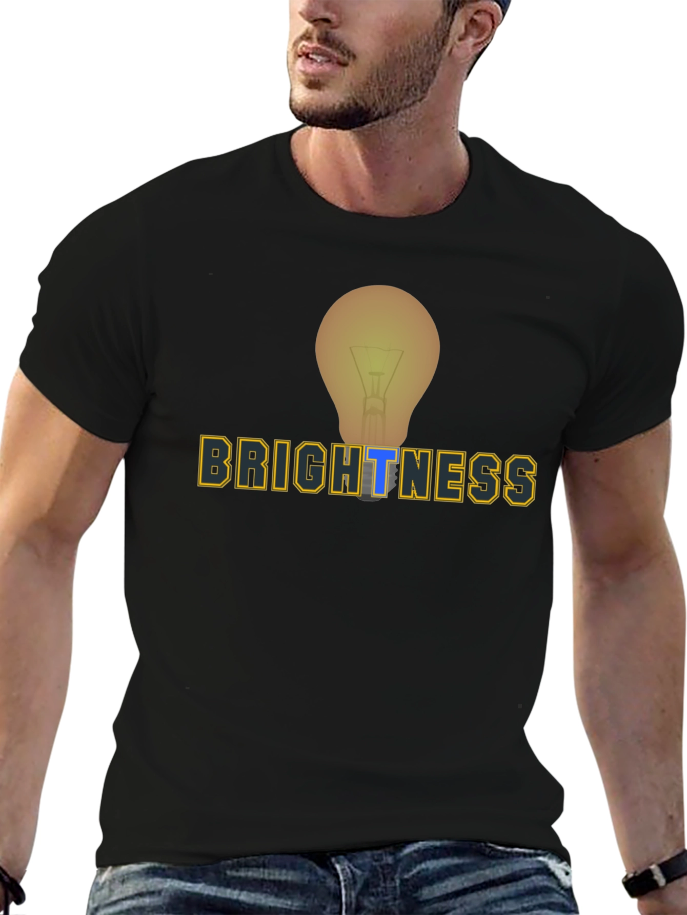 Brightness Lightbulb Graphic Tee - Mens Black T-Shirt