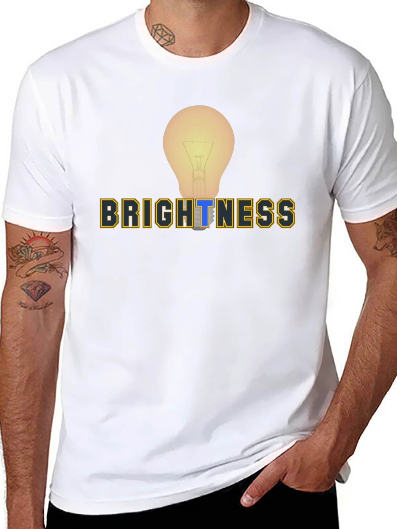 Brightness Lightbulb Graphic Tee - Mens Black T-Shirt