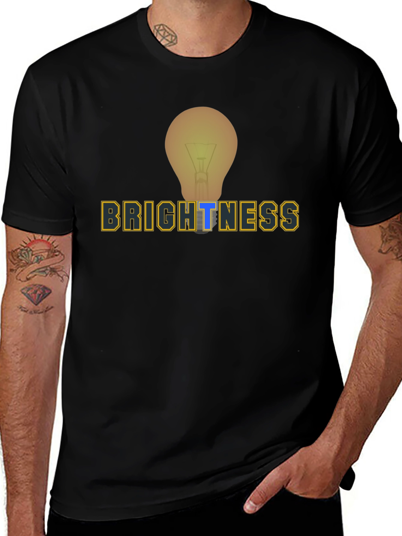 Brightness Lightbulb Graphic Tee - Mens Black T-Shirt