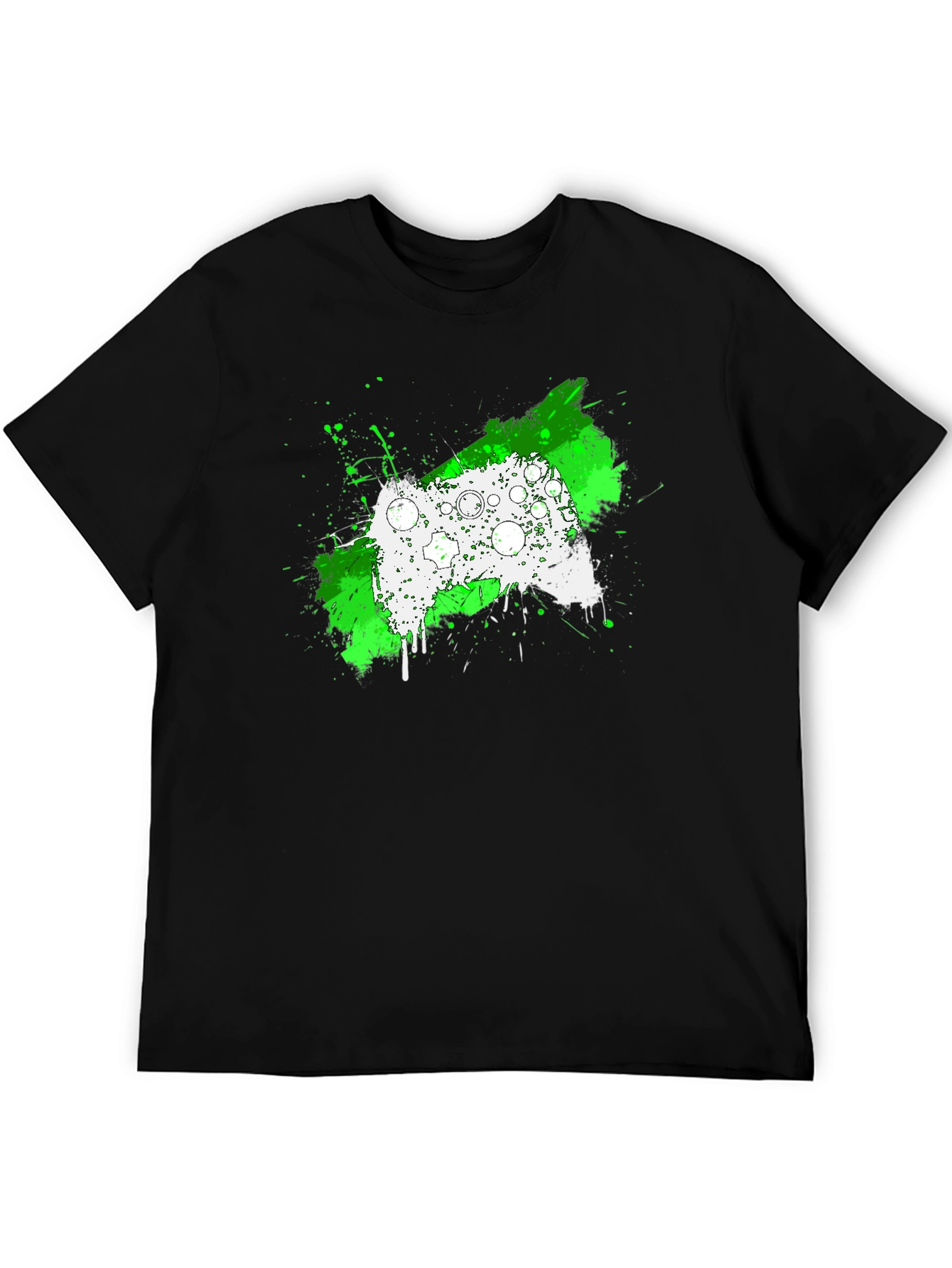 Gamer Controller Splatter Graphic Tee - Black