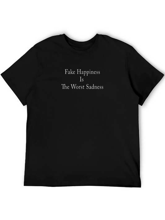 Fake Happiness Graphic Tee - Mens Black T-Shirt
