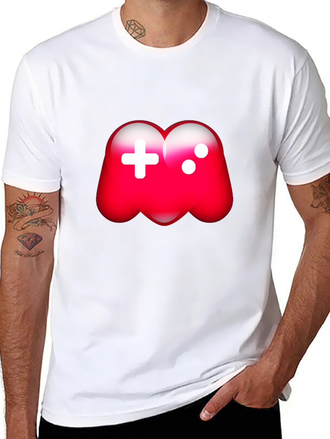 Gamer Graphic Tee - Red Joystick Design