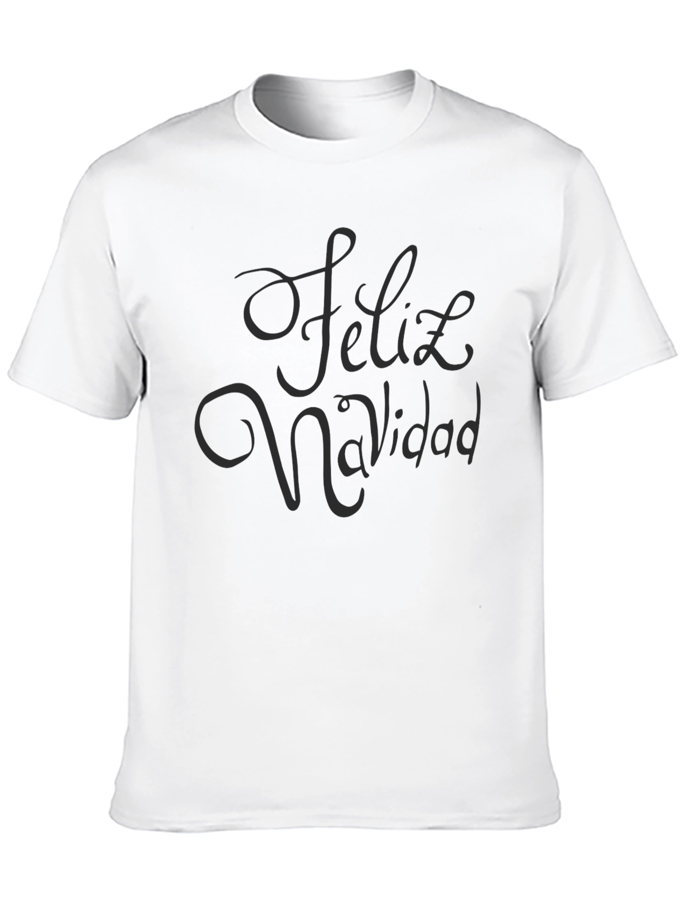 Feliz Navidad Black Crew Neck T-Shirt