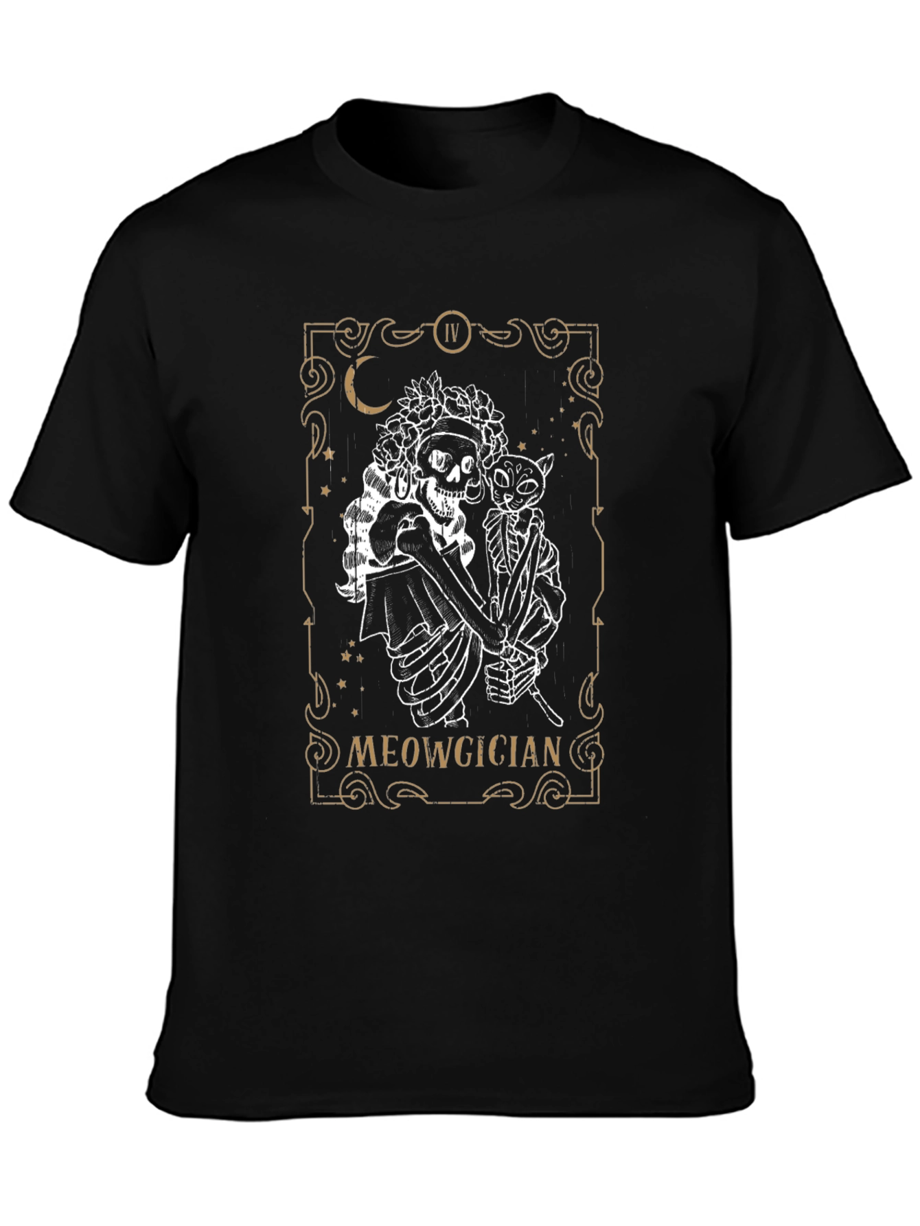 Meowgician Skeleton Cat Tarot Card T-Shirt
