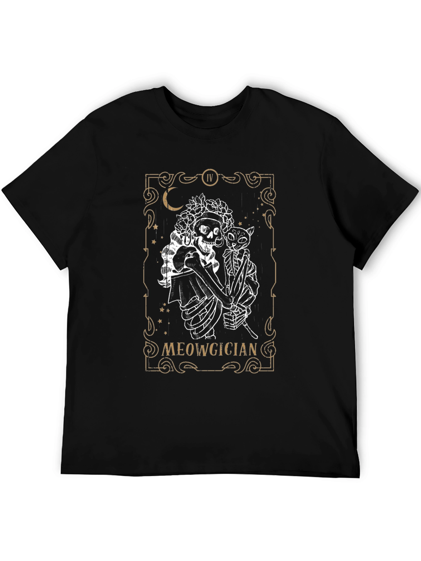 Meowgician Skeleton Cat Tarot Card T-Shirt