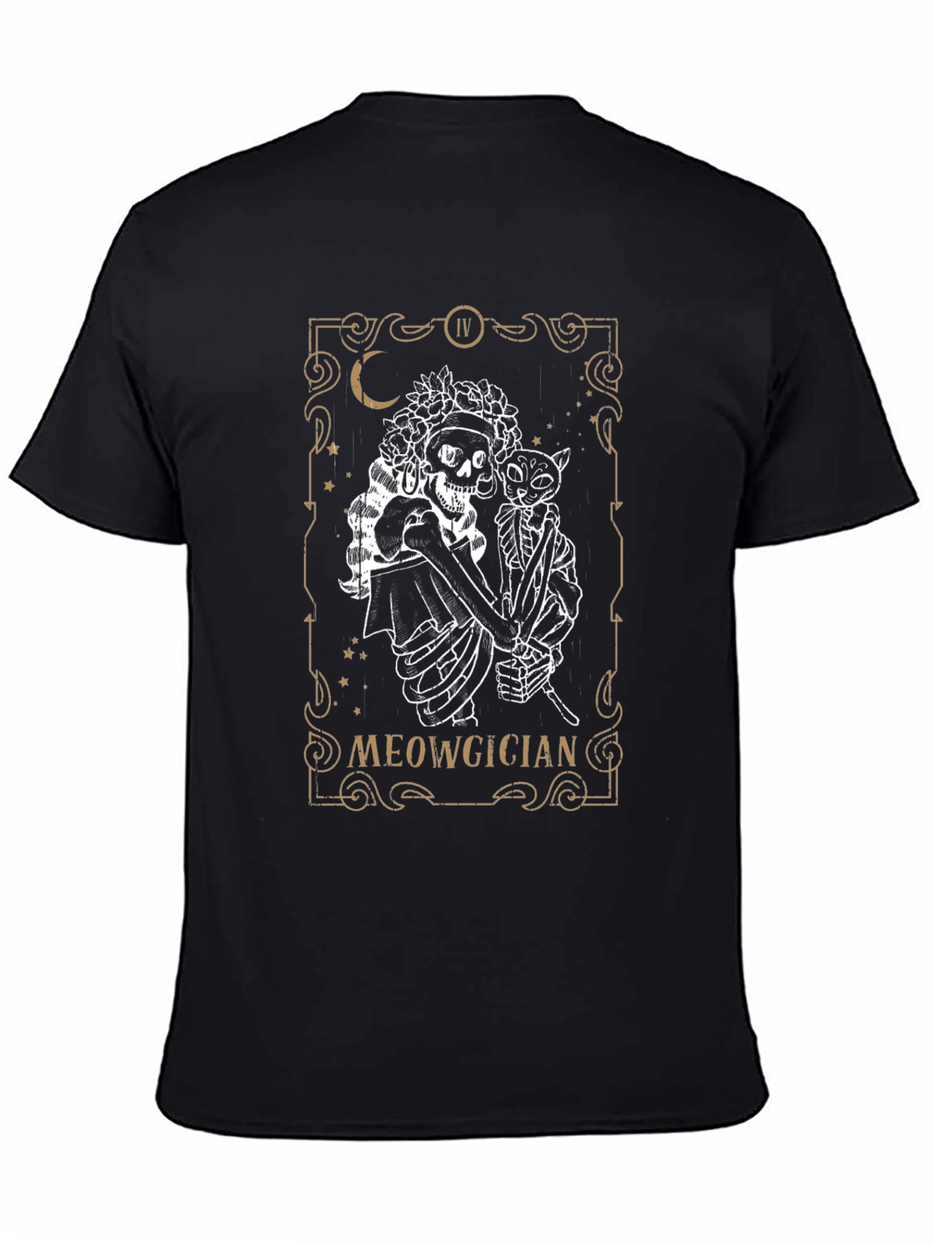 Meowgician Skeleton Cat Tarot Card T-Shirt