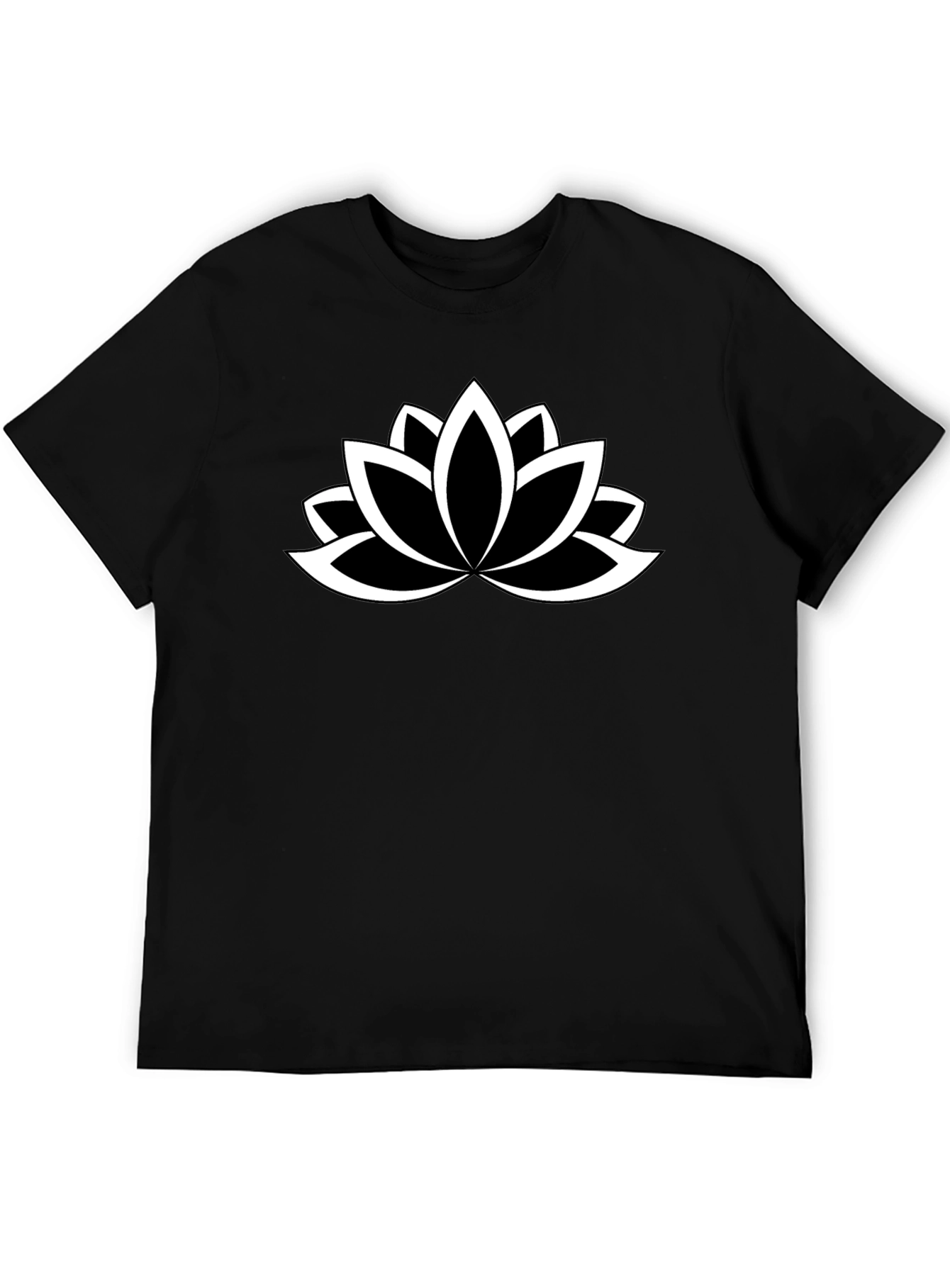 Black Lotus Flower T-Shirt - Stylish & Comfortable