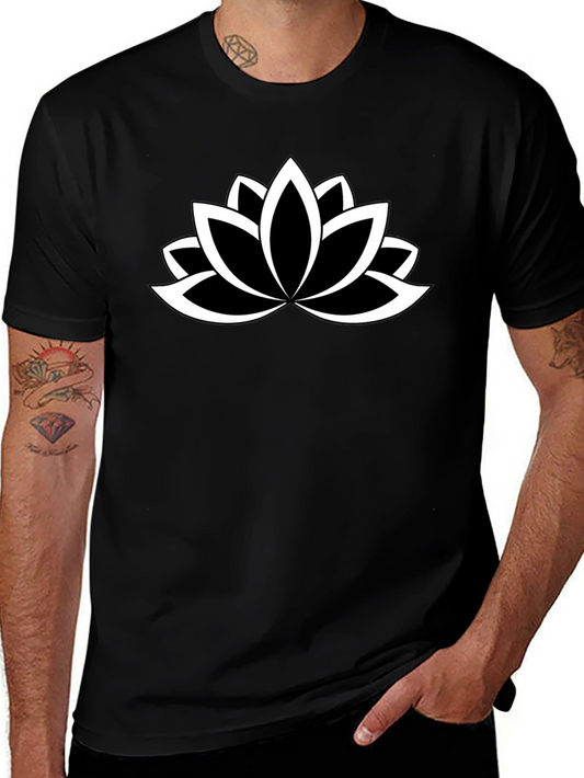 Black Lotus Flower T-Shirt - Stylish & Comfortable