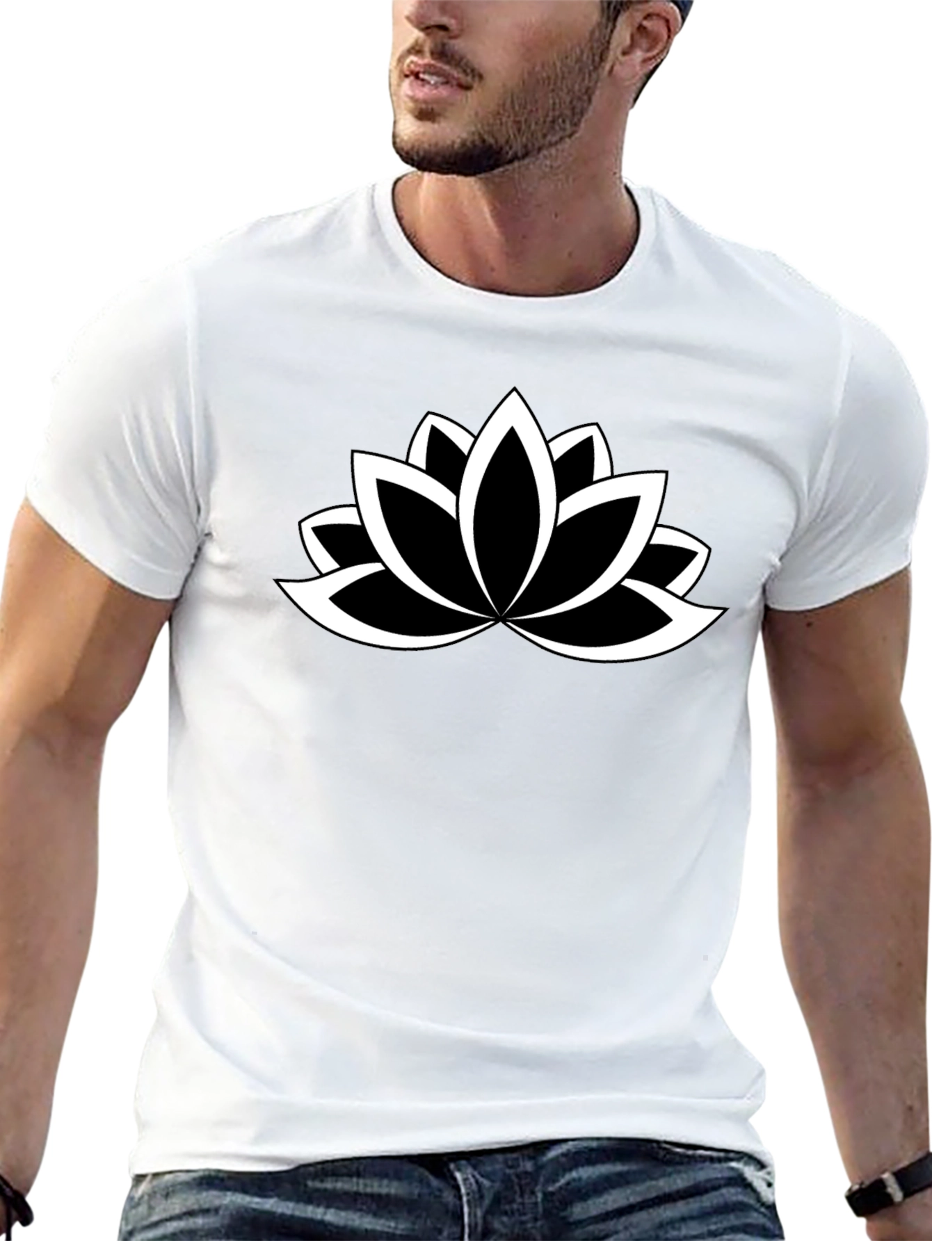 Black Lotus Flower T-Shirt - Stylish & Comfortable