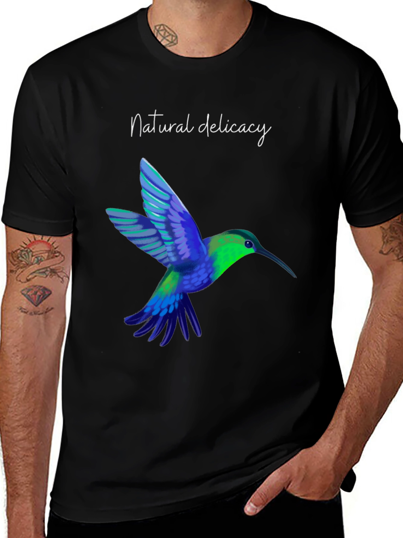 Hummingbird Graphic T-Shirt - Natural Delicacy