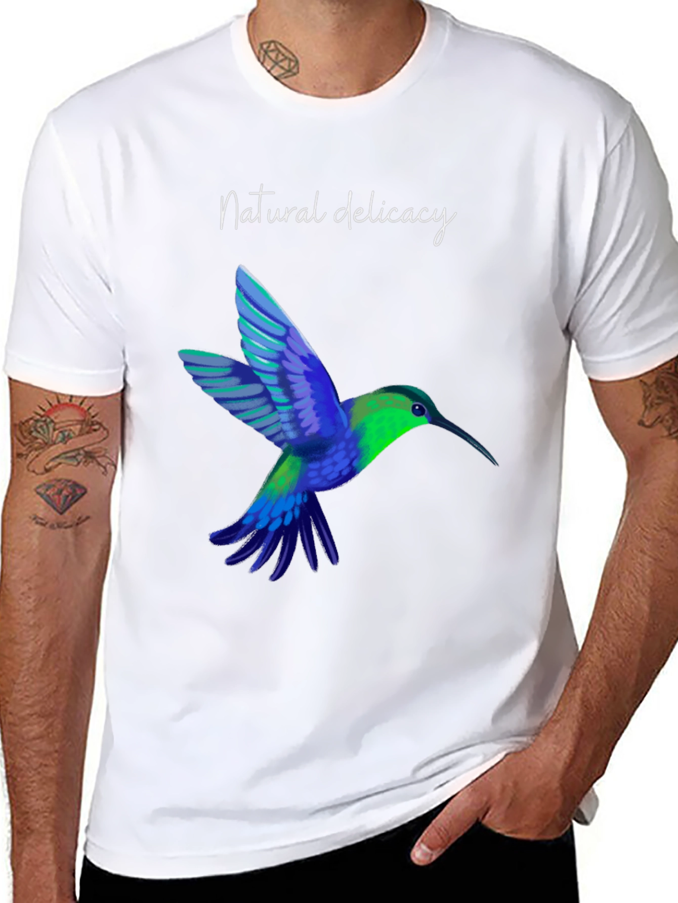 Hummingbird Graphic T-Shirt - Natural Delicacy