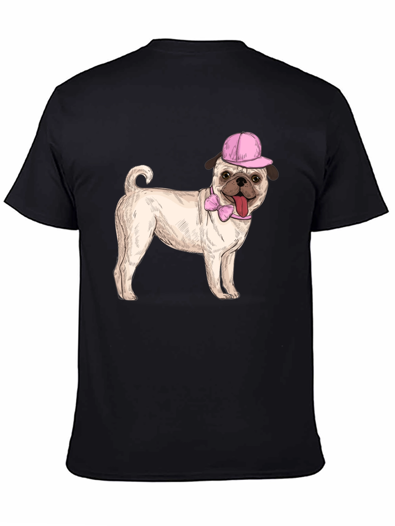 Pug with Hat Graphic Tee