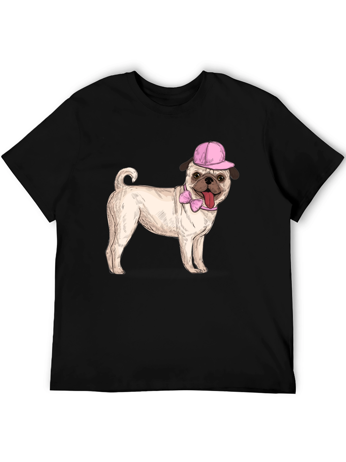 Pug with Hat Graphic Tee