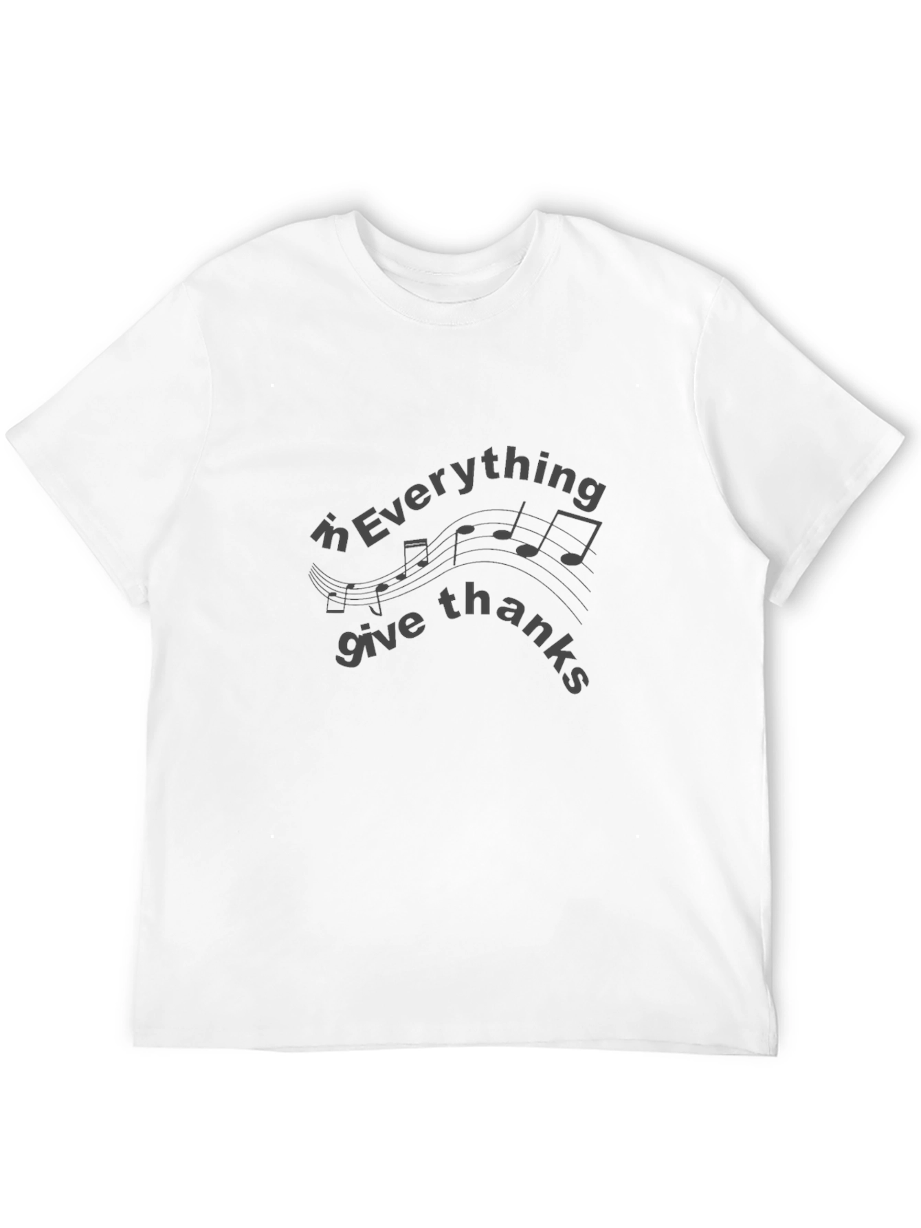 Give Thanks Tee - Stylish Music Note Graphic Shirt
