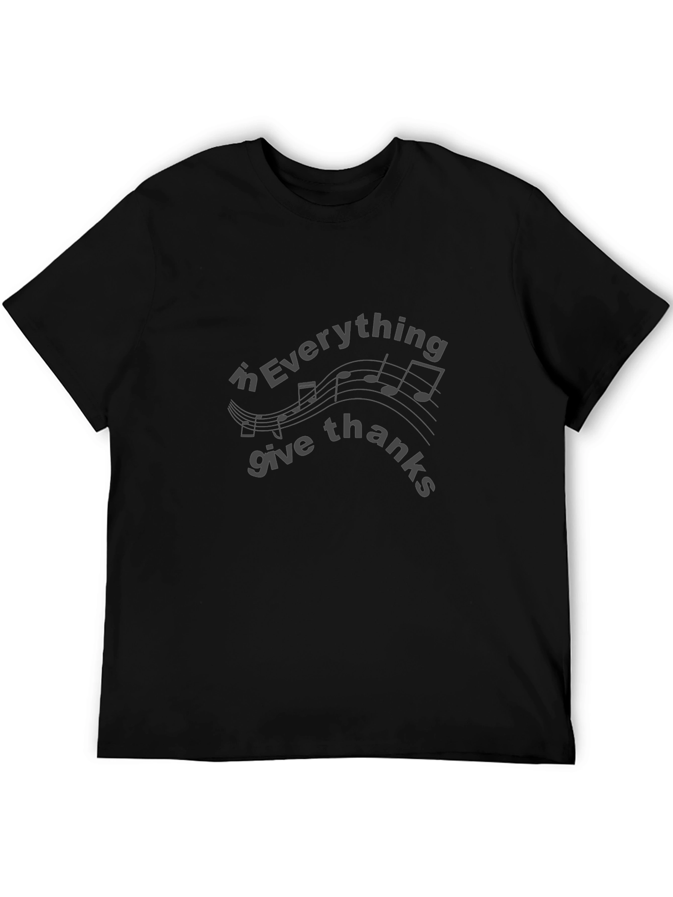 Give Thanks Tee - Stylish Music Note Graphic Shirt