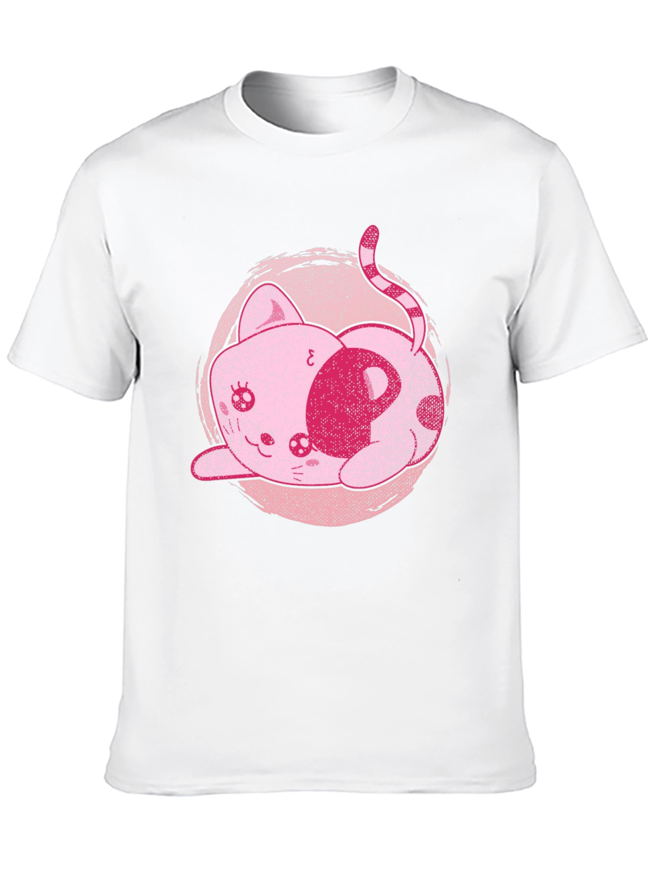 Cute Pink Kawaii Kitten Graphic T-Shirt