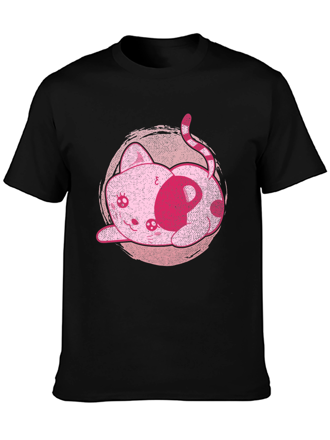 Cute Pink Kawaii Kitten Graphic T-Shirt
