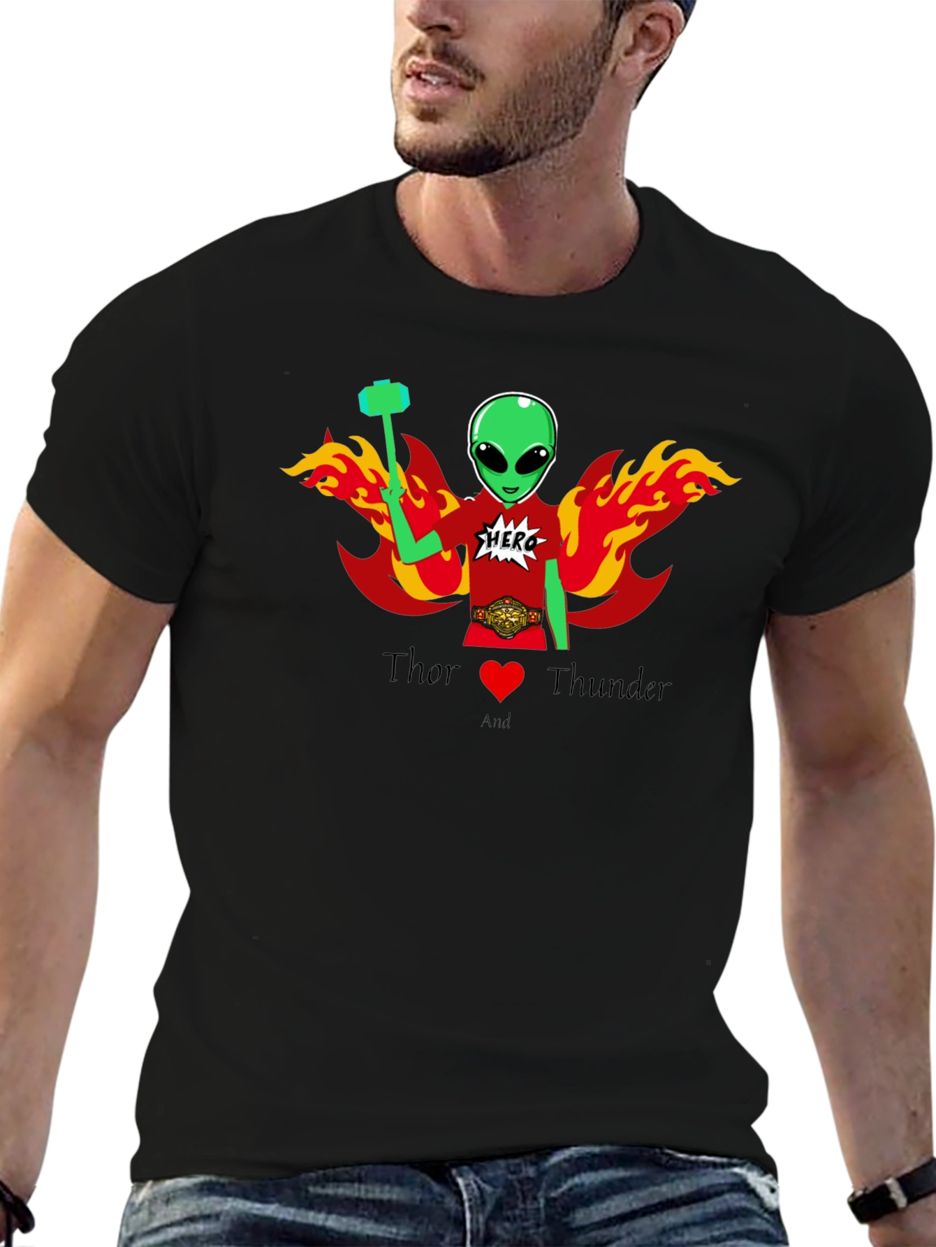 Thor Alien Superhero Graphic T-Shirt
